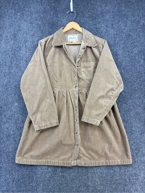 VINTAGE Equation Tan Corduroy Cottagecore Rustic Prairie Dress Women’s Large